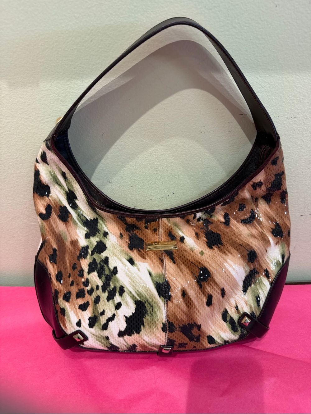 St. John Vintage Animal Print Hobo EUC